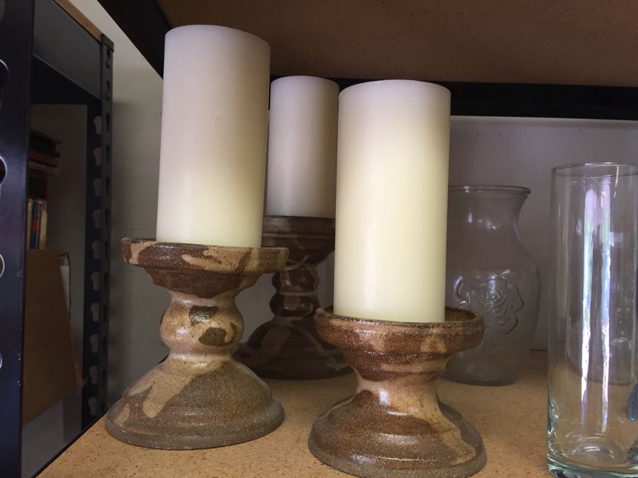 (2) Shelves Of Vases, Candles, And Candle Holders [Photo 6]
