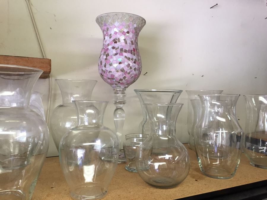 (2) Shelves Of Vases, Candles, And Candle Holders [Photo 3]