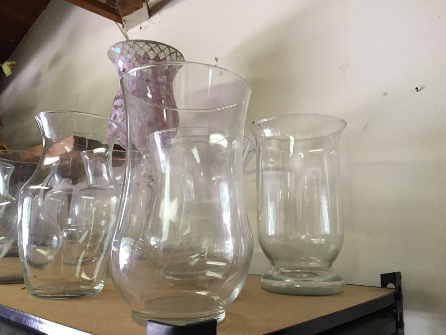(2) Shelves Of Vases, Candles, And Candle Holders [Photo 5]