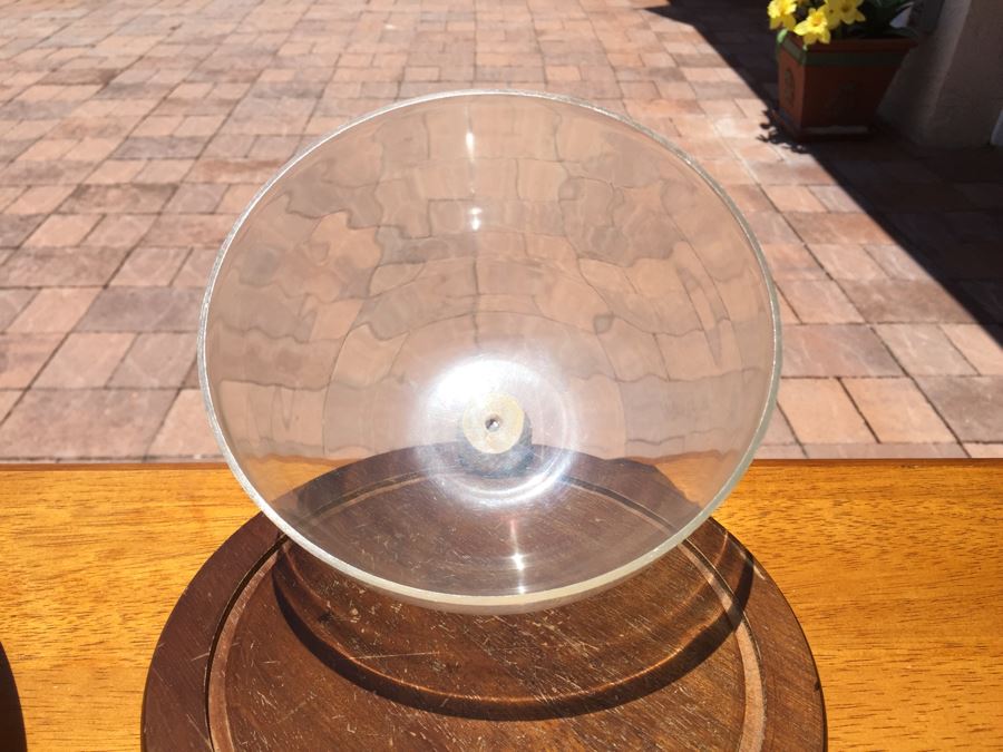 Walnut Wooden Salad Bowl Set, Glass Dome Cheese Plate And Wooden Chip & Dip Vegetable Server [Photo 7]