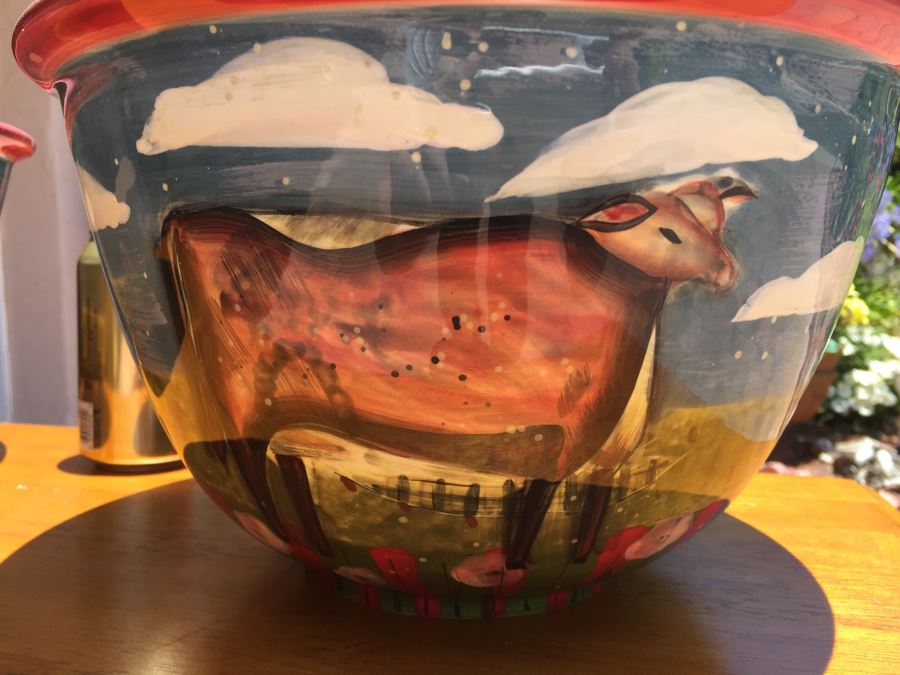 Pair Of Susan Winget Certified International Bowls With Cows [Photo 5]