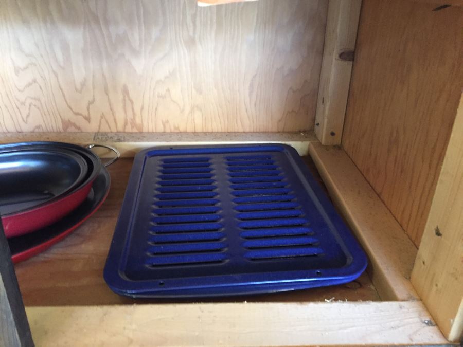 Cabinet Filled With Plates And Serving Pieces And Crock Pot - See Photos [Photo 9]
