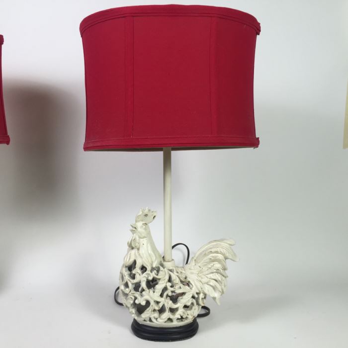 Pair Of Rooster Table Lamps [Photo 4]