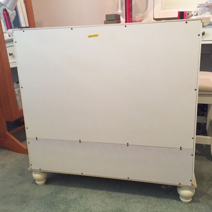 White Distressed Cabinet With Glass Window Doors 32'W X 12'D X 30'H [Photo 5]