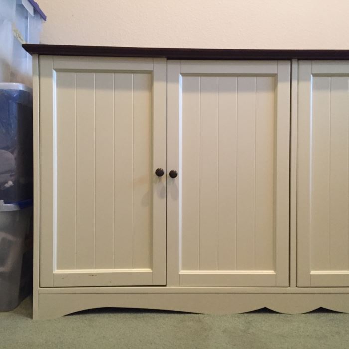 White 4-Door Cabinet Credenza 58'W X 14.5'D X 29'H [Photo 3]