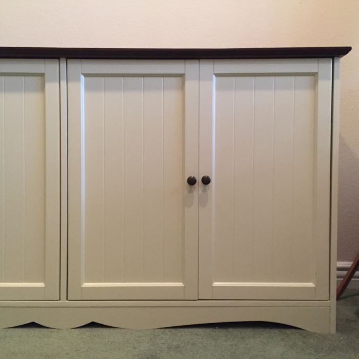 White 4-Door Cabinet Credenza 58'W X 14.5'D X 29'H [Photo 4]