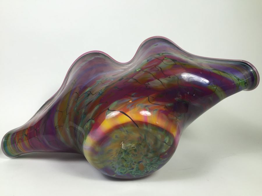 Large Art Glass Bowl Sculpture [Photo 5]