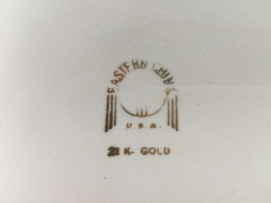 Pair Of Oval Platters One Is Eastern China 24K Gold [Photo 6]
