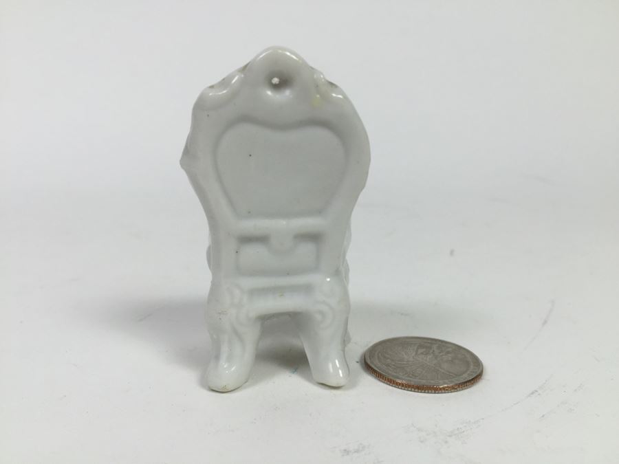 Small Chinese Signed Cup, Pair Of Japanese Figurines And Small Crystal Bowl With Spoon [Photo 7]