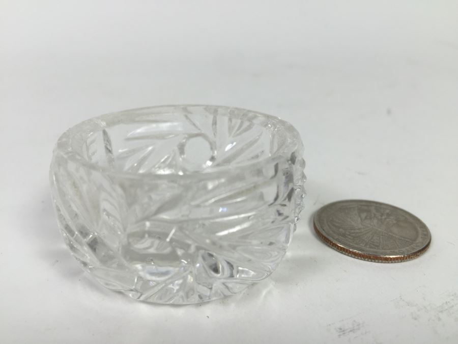 Small Chinese Signed Cup, Pair Of Japanese Figurines And Small Crystal Bowl With Spoon [Photo 19]