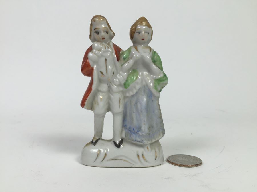 Small Chinese Signed Cup, Pair Of Japanese Figurines And Small Crystal Bowl With Spoon [Photo 10]