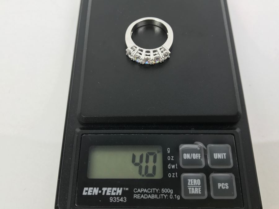 Sterling Silver CZ Ring 4g Size 5 1/4 [Photo 13]