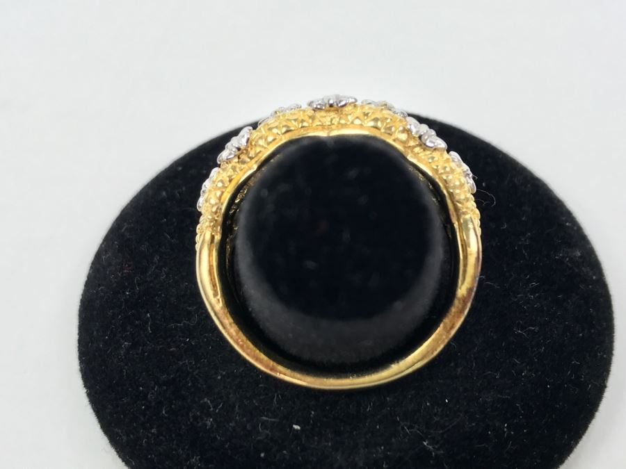 Sterling Silver Gold Tone Ring 8.5g Size 9.5 [Photo 5]