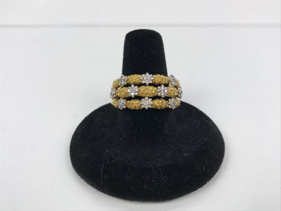 Sterling Silver Gold Tone Ring 8.5g Size 9.5 [Photo 2]