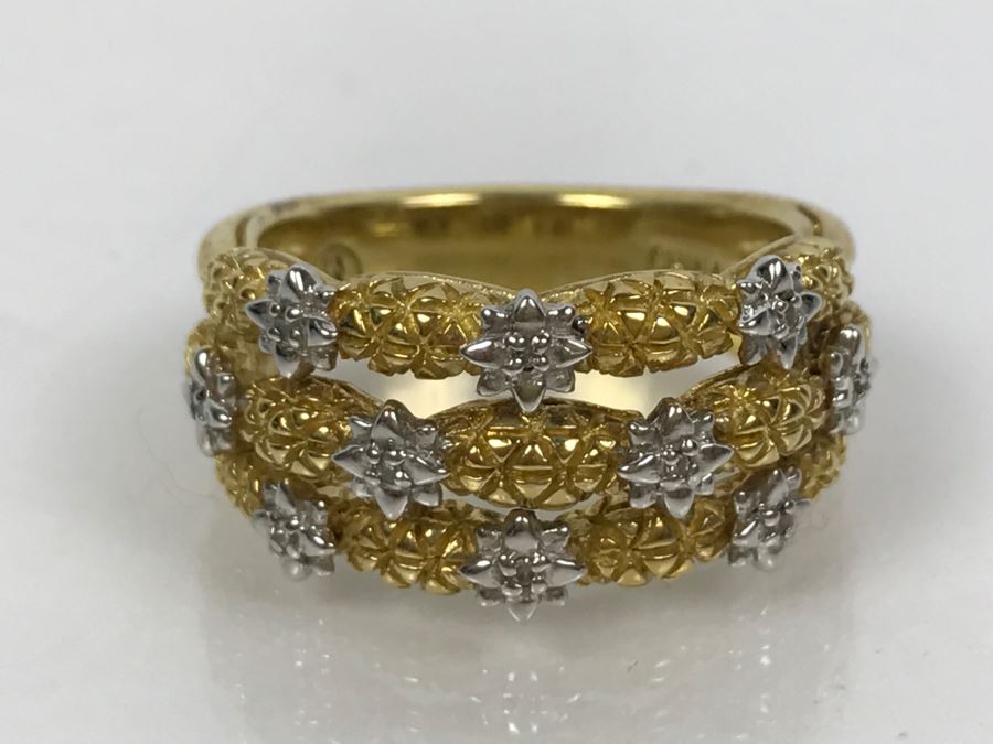 Sterling Silver Gold Tone Ring 8.5g Size 9.5 [Photo 1]