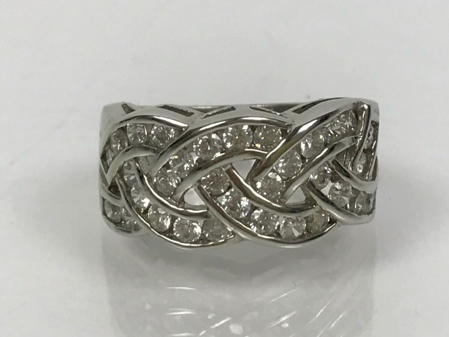 Sterling Silver CZ Ring 5.9g Size 6.5 [Photo 8]