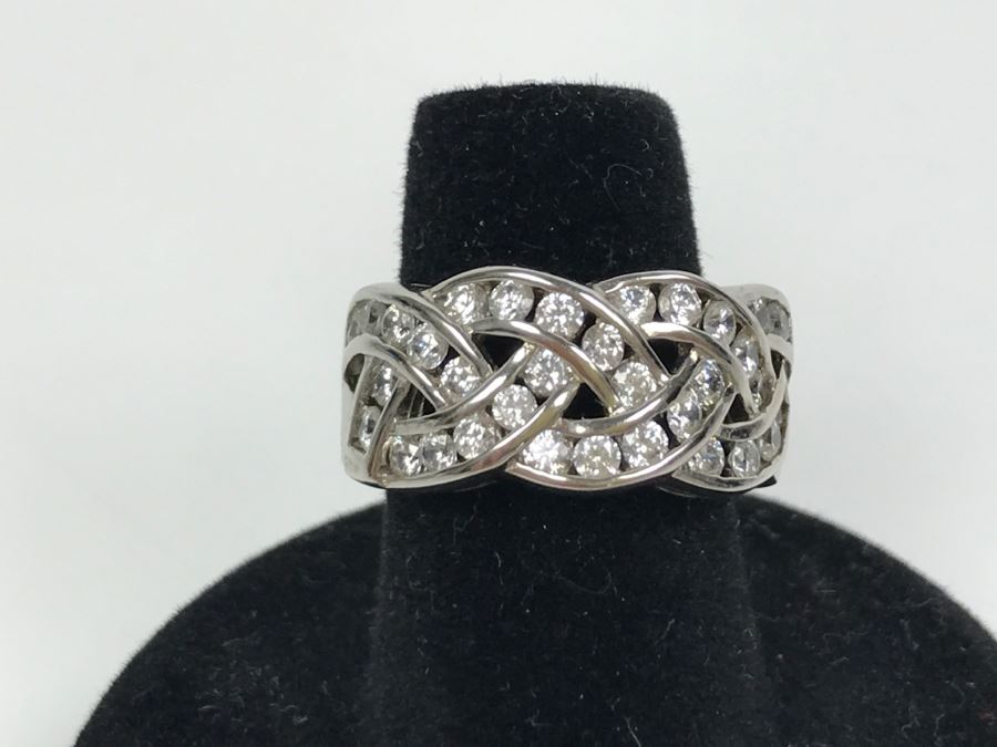 Sterling Silver CZ Ring 5.9g Size 6.5 [Photo 4]