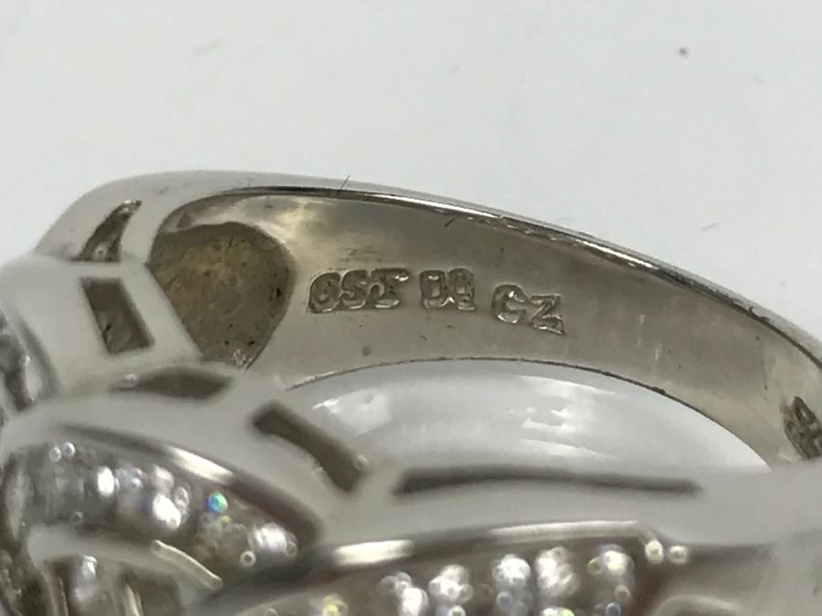Sterling Silver CZ Ring 5.9g Size 6.5 [Photo 10]