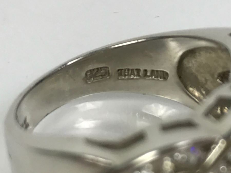Sterling Silver CZ Ring 5.9g Size 6.5 [Photo 11]