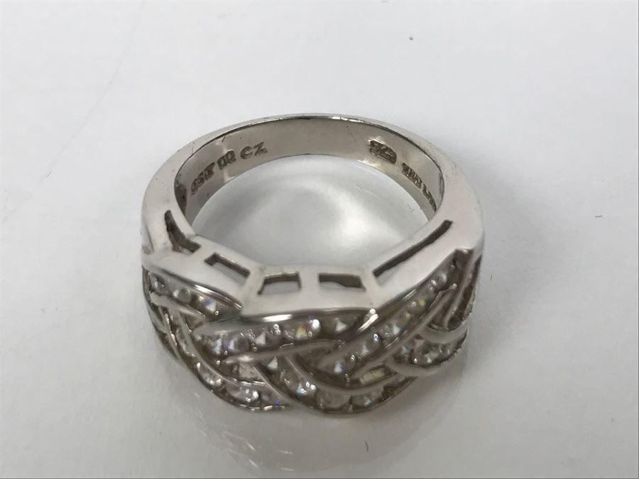Sterling Silver CZ Ring 5.9g Size 6.5 [Photo 9]