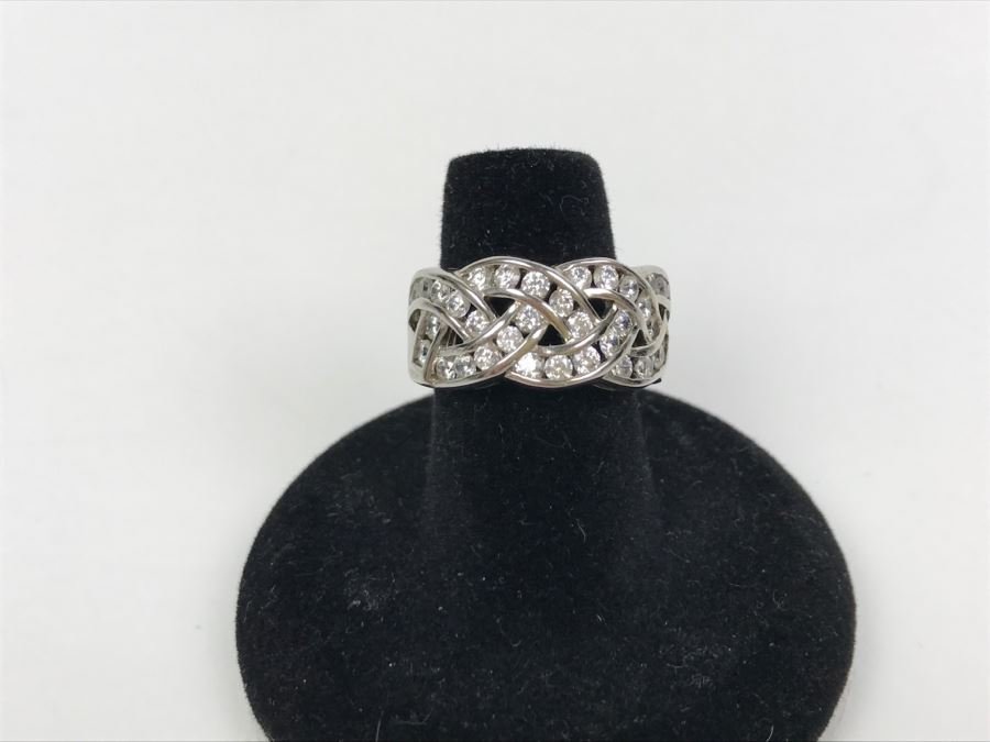 Sterling Silver CZ Ring 5.9g Size 6.5 [Photo 3]