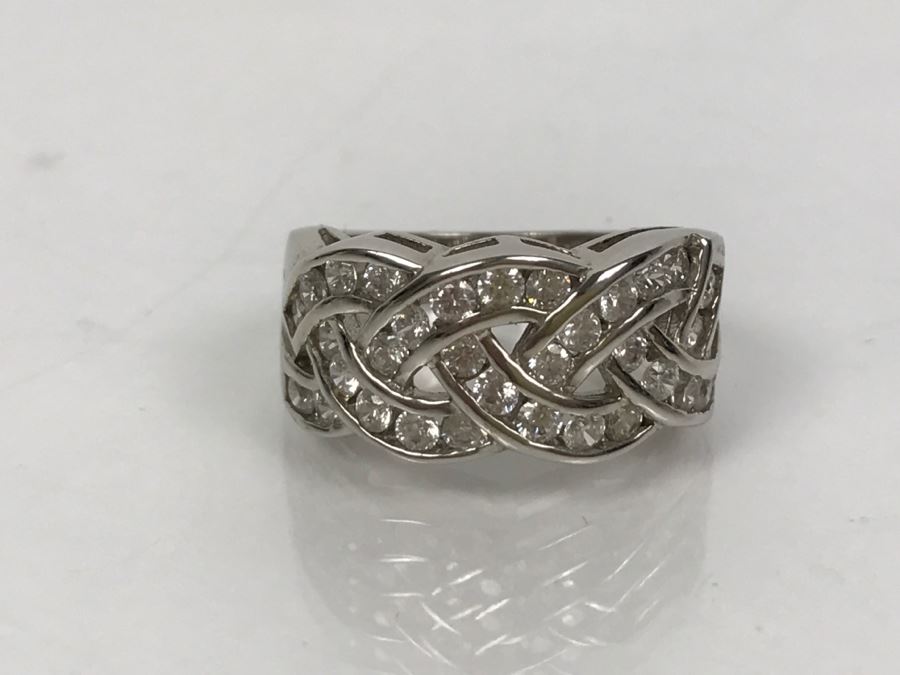 Sterling Silver CZ Ring 5.9g Size 6.5 [Photo 7]