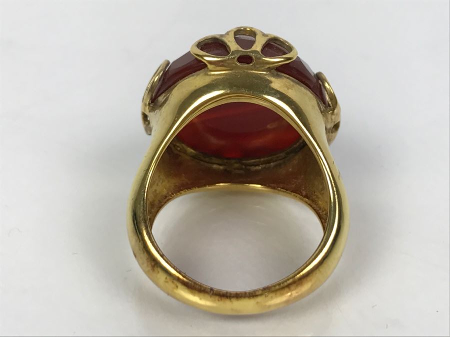Sterling Silver Gold Tone Ring 9.1g Size 6 1/4 [Photo 8]