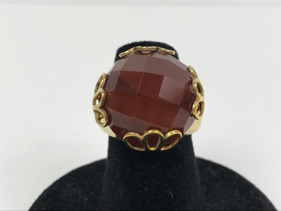 Sterling Silver Gold Tone Ring 9.1g Size 6 1/4 [Photo 2]