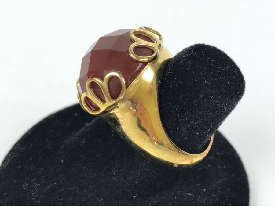 Sterling Silver Gold Tone Ring 9.1g Size 6 1/4 [Photo 6]