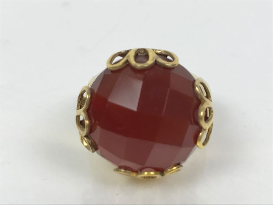 Sterling Silver Gold Tone Ring 9.1g Size 6 1/4 [Photo 7]