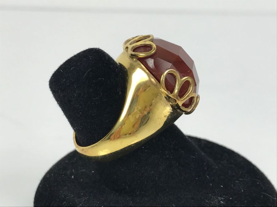 Sterling Silver Gold Tone Ring 9.1g Size 6 1/4 [Photo 4]