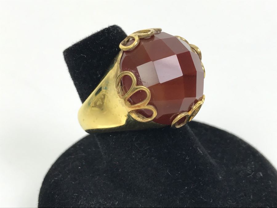 Sterling Silver Gold Tone Ring 9.1g Size 6 1/4 [Photo 3]