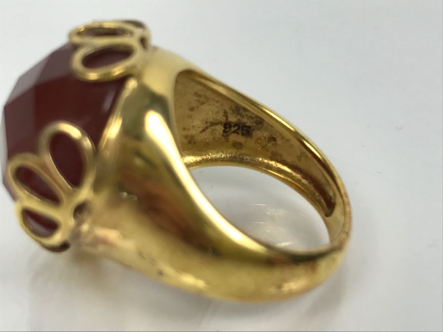 Sterling Silver Gold Tone Ring 9.1g Size 6 1/4 [Photo 9]