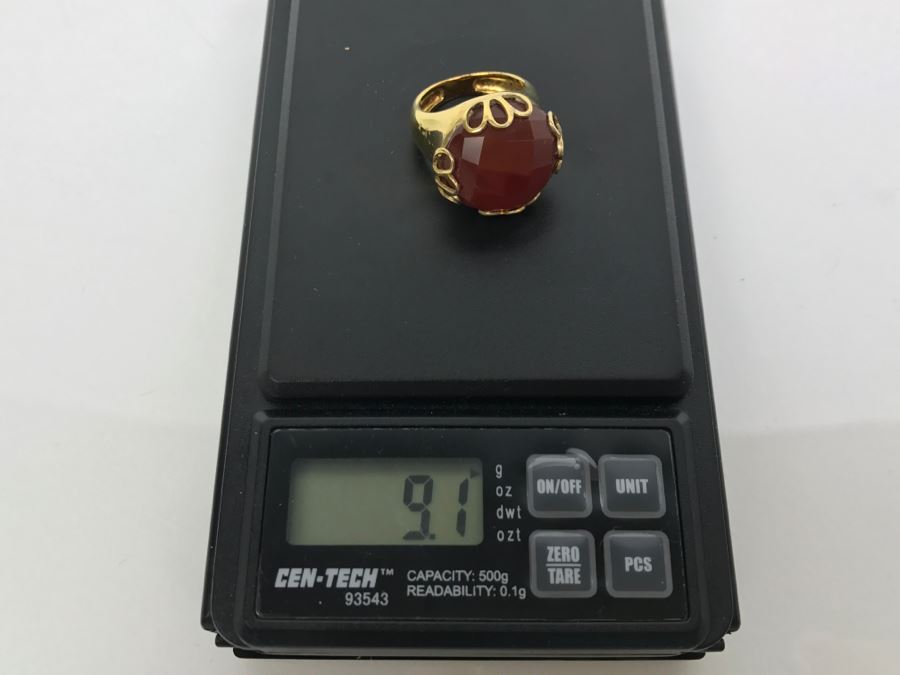 Sterling Silver Gold Tone Ring 9.1g Size 6 1/4 [Photo 10]