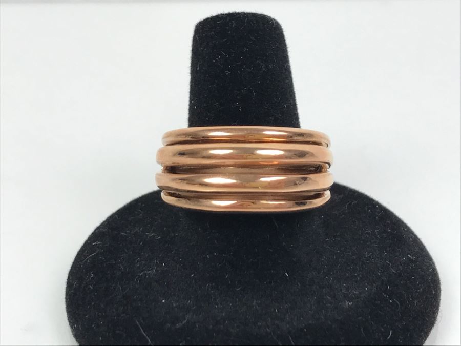 (3) Bronze Milor Italy Rings And Pair Of Earrings (2) Matching Rings Size 8 1/2 (1) Ring Size 9 1/4 [Photo 25]