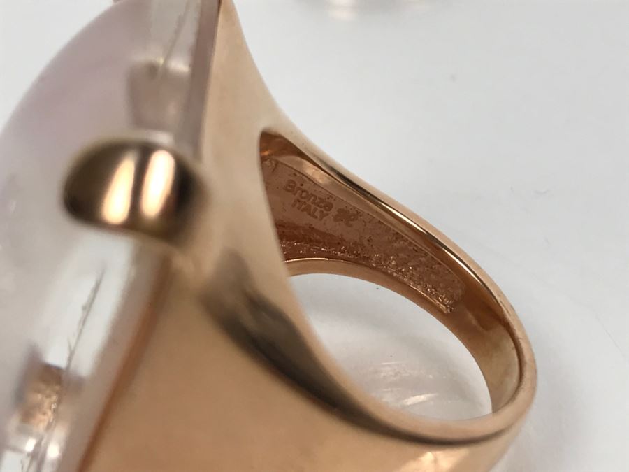 (3) Bronze Milor Italy Rings And Pair Of Earrings (2) Matching Rings Size 8 1/2 (1) Ring Size 9 1/4 [Photo 16]