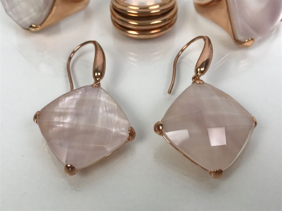 (3) Bronze Milor Italy Rings And Pair Of Earrings (2) Matching Rings Size 8 1/2 (1) Ring Size 9 1/4 [Photo 6]