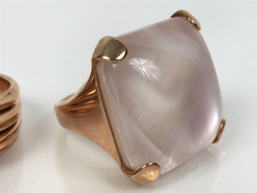 (3) Bronze Milor Italy Rings And Pair Of Earrings (2) Matching Rings Size 8 1/2 (1) Ring Size 9 1/4 [Photo 13]