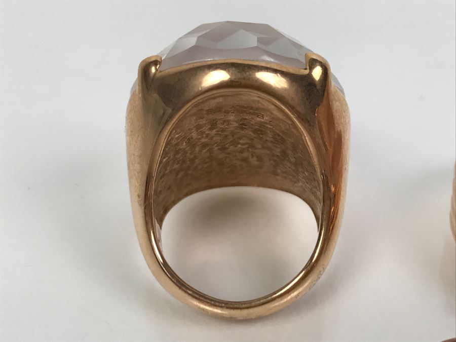 (3) Bronze Milor Italy Rings And Pair Of Earrings (2) Matching Rings Size 8 1/2 (1) Ring Size 9 1/4 [Photo 9]