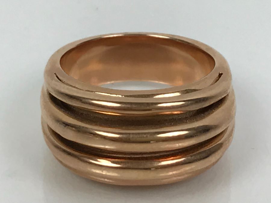 (3) Bronze Milor Italy Rings And Pair Of Earrings (2) Matching Rings Size 8 1/2 (1) Ring Size 9 1/4 [Photo 18]