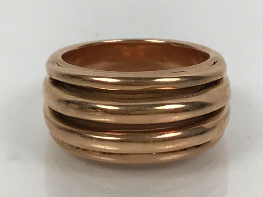 (3) Bronze Milor Italy Rings And Pair Of Earrings (2) Matching Rings Size 8 1/2 (1) Ring Size 9 1/4 [Photo 19]