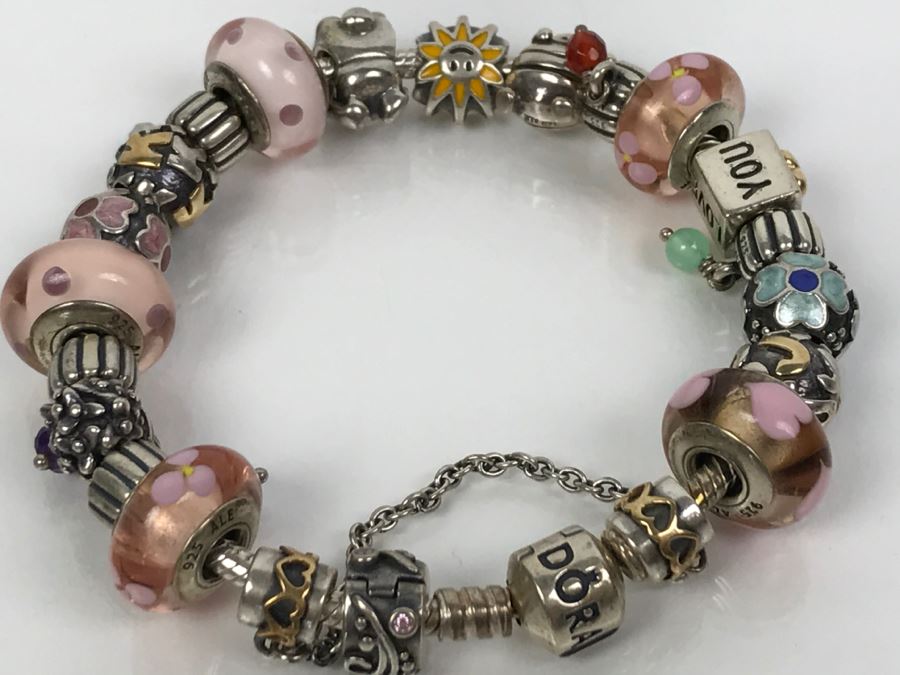 Sterling Silver Pandora Charm Bracelet 75.5g [Photo 4]