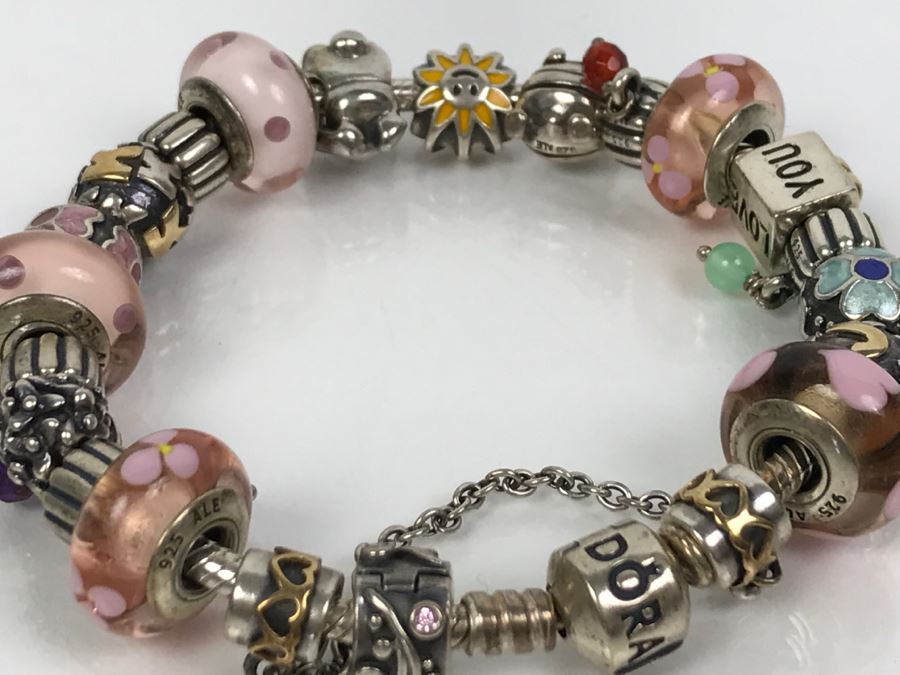 Sterling Silver Pandora Charm Bracelet 75.5g [Photo 5]