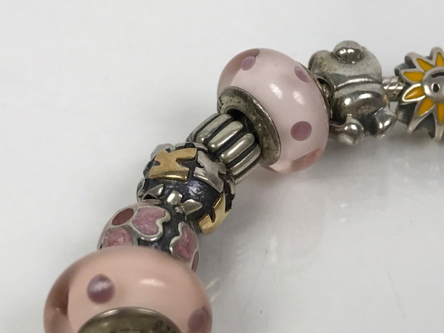 Sterling Silver Pandora Charm Bracelet 75.5g [Photo 8]