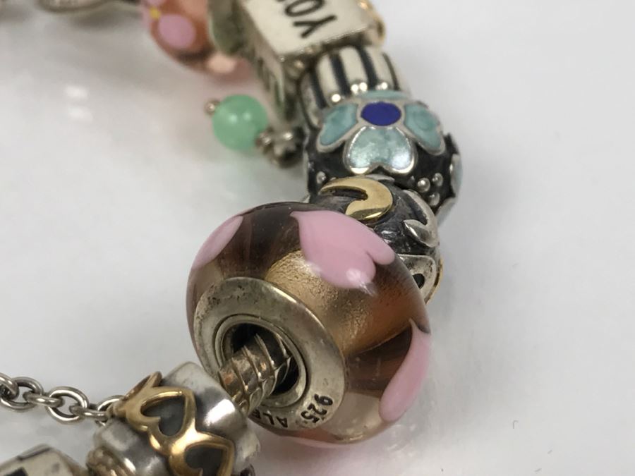 Sterling Silver Pandora Charm Bracelet 75.5g [Photo 11]