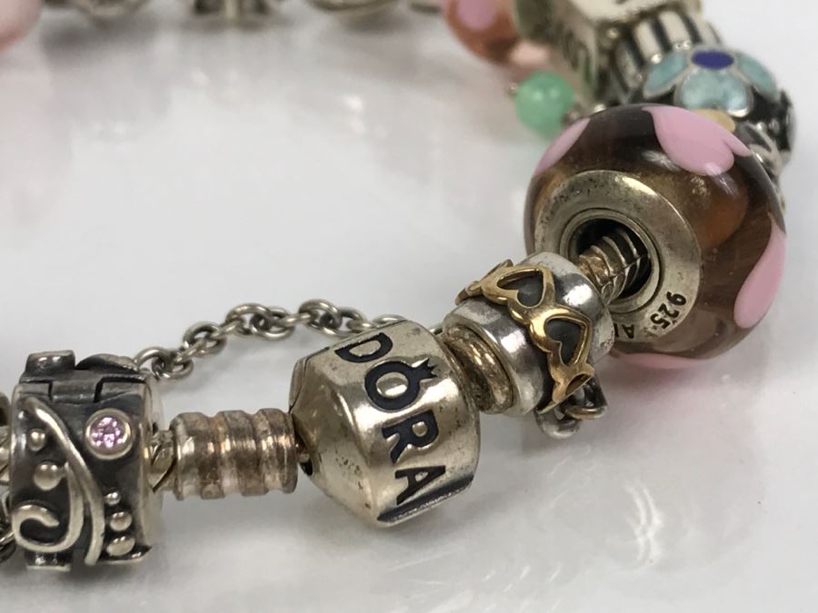 Sterling Silver Pandora Charm Bracelet 75.5g [Photo 12]