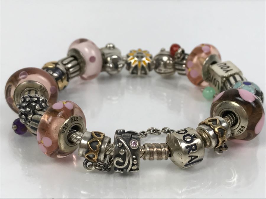 Sterling Silver Pandora Charm Bracelet 75.5g [Photo 2]