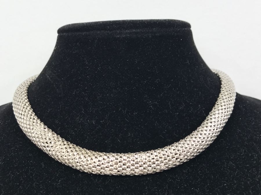 Stylish Sterling Silver Italian Necklace 33.6g [Photo 1]