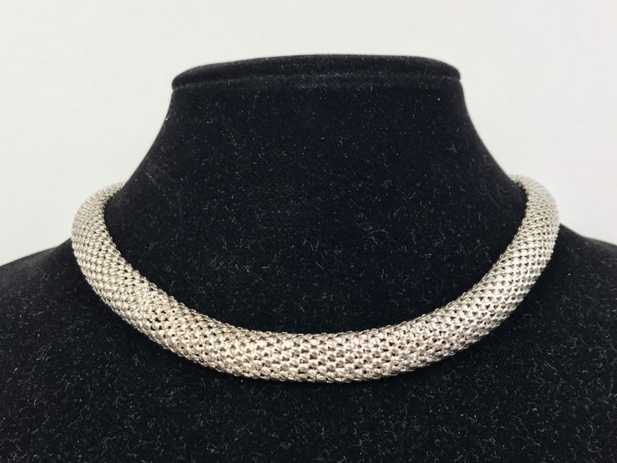 Stylish Sterling Silver Italian Necklace 33.6g [Photo 3]