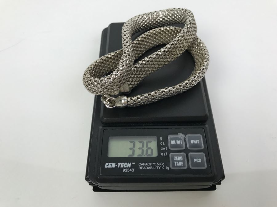 Stylish Sterling Silver Italian Necklace 33.6g [Photo 7]